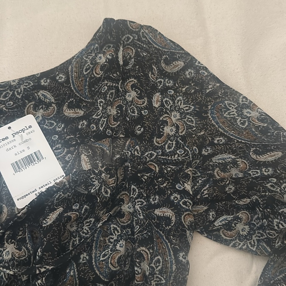 NWT Free People Lolita Top in Black Combo - Picture 6 of 16